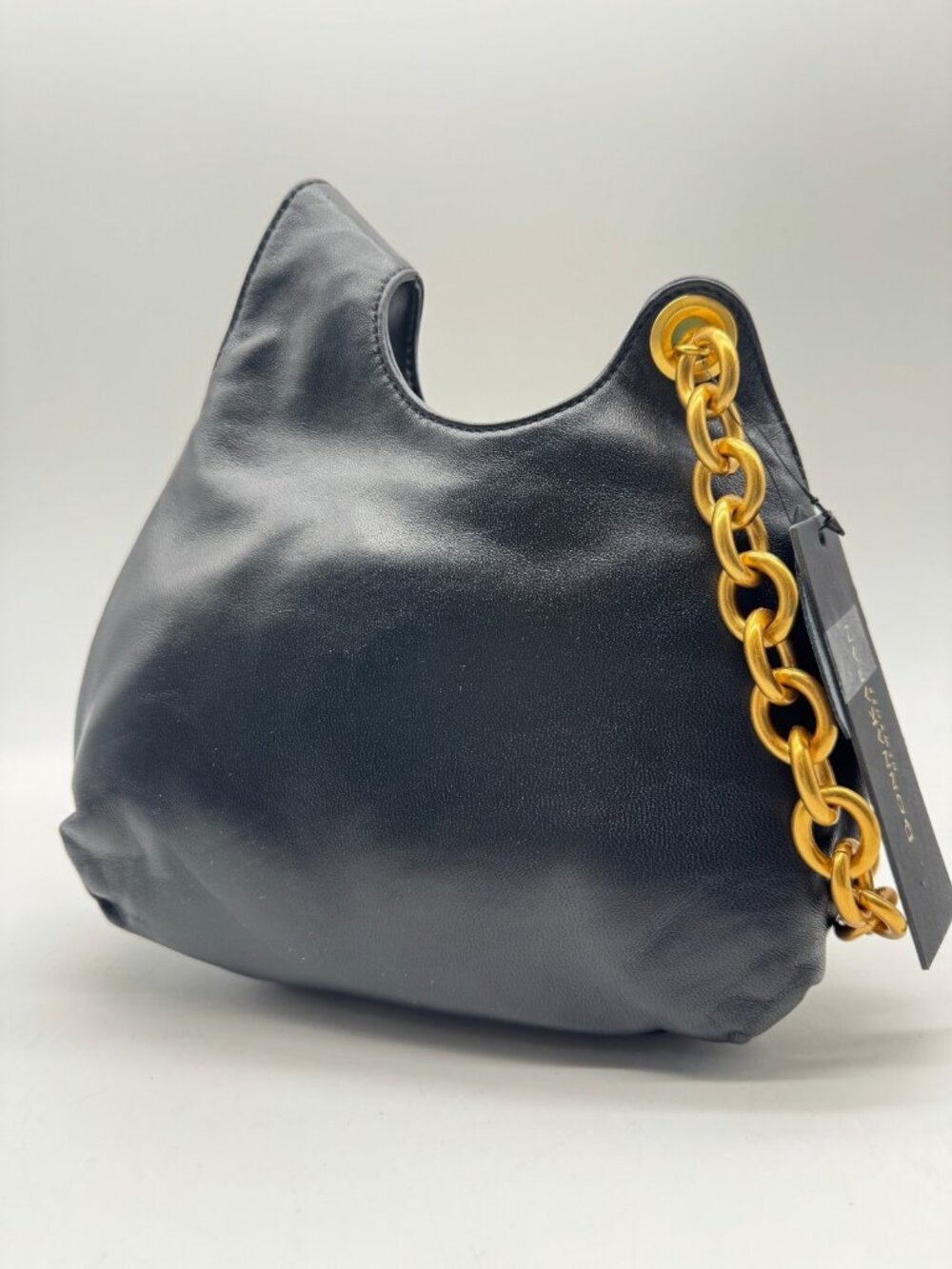 Donna Karan NY Lawrence leather wristlet pouch with chain strap mini bag - BLACK - Picture 2 of 10